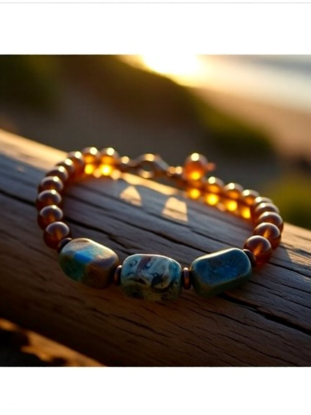 Southwestern Calsilica Gemstone Bracelet | Boho Coastal Cowgirl Rustic Beaded